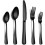 Black Stainless Steel Flatware Set 20-Pc for 4 1