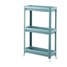 Slim Rolling Storage Cart Navy 3-Tier Plastic