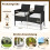 2-seters polyrattan hagebenk med bord, hvit 1
