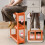 Slim Rolling Storage Cart Navy 3-Tier Plastic 5
