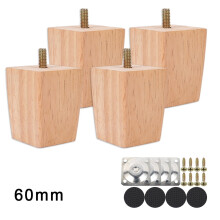 Wooden Sofa Legs Black 15cm 4 Pieces