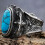 Men's Stainless Steel Eagle Ring with Turquoise Stone Size 4