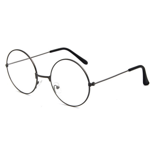 Vintage Round Metal Eyeglasses Frame Grey