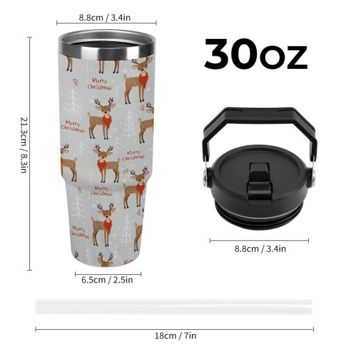Χριστουγεννιάτικο ποτήρι με τάρανδο 30oz από μονωμένο ανοξείδωτο ατσάλι 1