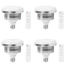 4X 85W LED Photographic Lighting Bulbs E27 Base Lamp with Remote Control Dimmable Daylight Bulb for Photo Studio Softbox