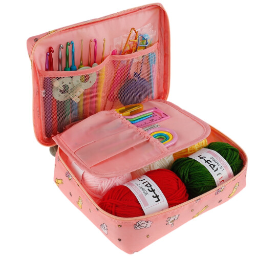 Crochet Hooks Kit Ergonomic Handles 59-Pc
