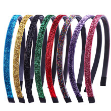Women's Colorful Thin Glitter Headband with Non-Slip Teeth