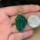 Nine-Tailed Fox Pendant Necklace Hand-Carved Green 4
