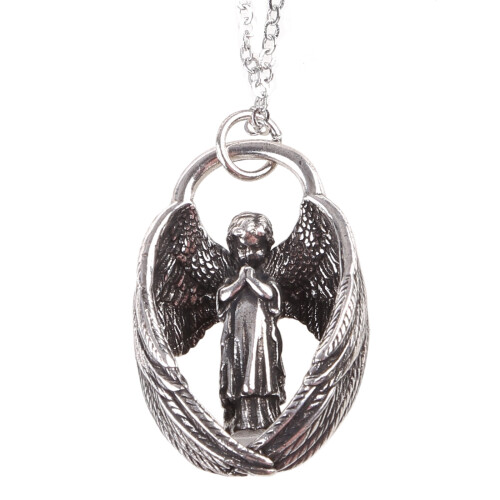 Angel Wing Pendant Necklace Copper Religious Charm