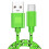 Cabo de dados USB-C trançado verde, 1 m 2