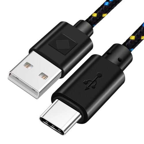 Cabo de dados USB-C trançado verde, 1 m 2