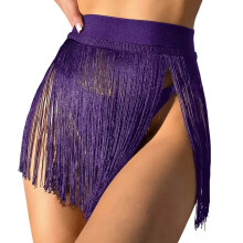 Women's fringe mini skirt beach cover-up high waisted