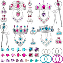 Princess Pretend Jewelry Set Dress-Up Accessories 66 Pieces
