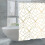 Perdea de duș cu model geometric auriu și strălucire albă, 3