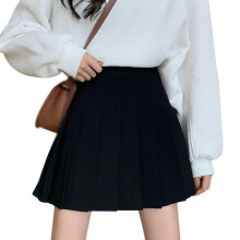 Women's High-Waisted Plain Pleated A-Line Mini Skirt with