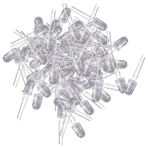 Warm White LED Diode 5mm 3V 20mA 100 pcs