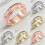 Bague fleur pour femme, mariage, or rose, taille 6 5