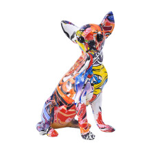Colorful Chihuahua Figurine Realistic Animal Ornament