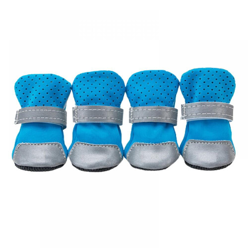 Breathable Mesh Dog Boots Anti-Slip Sole Reflective Straps