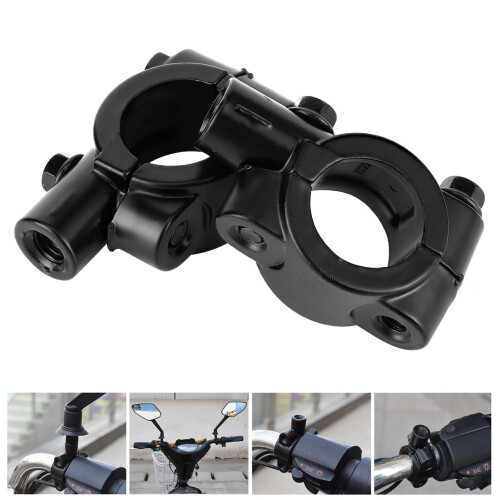 Aluminum Handlebar Mirror Mount Clamp 22mm 2 pcs