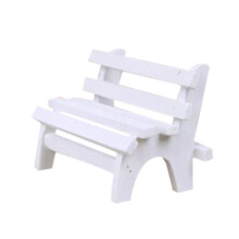 Wooden White Double Garden Bench Miniature Landscape