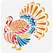 Turkey Stencil Reusable Plastic 11.8 x 11.8 Inch