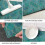 Teal Kitchen Rug Set 2 pcs Washable Non-Slip Floor Mat 6