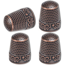 Sewing Thimbles Metal Finger Protector 4 Pcs Brass