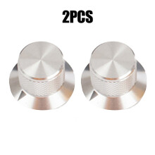 Aluminum Potentiometer Knob 6mm Shaft Hole Silver 2 pcs