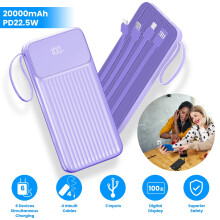 20000mAh Power Bank with PD 22.5W and Digital Display Purple