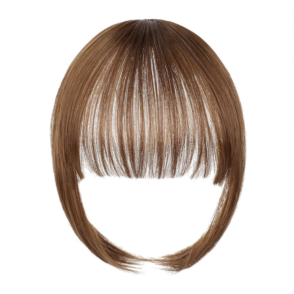 Clip-in Bangs Light Brown Real Human Hair Wispy Fringe