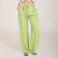 Women's Linen Wide Leg Palazzo Pants with Pockets