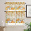 Kitchen Curtains and Valances Set Orange White Gold 2