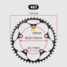 Road Bike Chainring 110 BCD 5-Bolt Narrow-Wide 46T