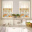 Kitchen Curtains and Valances Set Orange White Gold 4