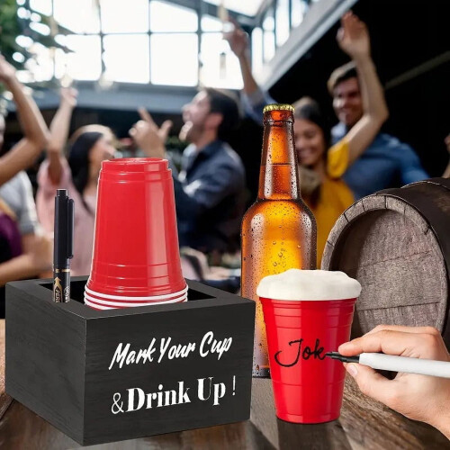 Cup Marker Slot and Drink Dispenser Plastic Organizer for 1