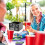Cup Marker Slot and Drink Dispenser Plastic Organizer for 4