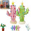 Vintage Pre-Lit Cactus Christmas Tree Green Tabletop Decor 1