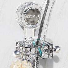 Adjustable Suction Cup Shower Head Holder Wall Mount Clear
