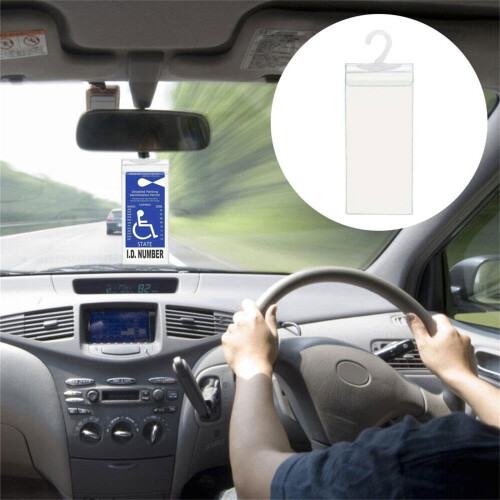 Sun Visor Handicap Placard Holder Clear 11.5" x 5" 1