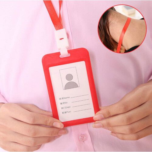 ID Badge Holder Vertical Hard Colorful with Clear Window 1