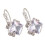Women's Shiny Rhinestone Leverback Earrings White 1