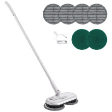 Cordless Electric Mop with Dual Spin Heads, 70-Min Battery,