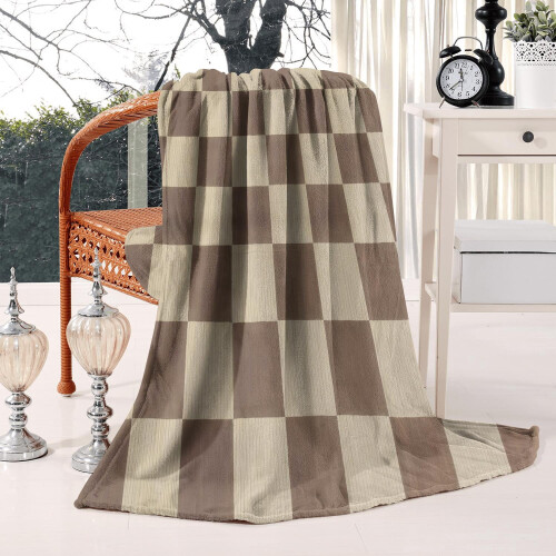 Sage Green Checkered Throw Blanket 50x60in Ultra-Soft