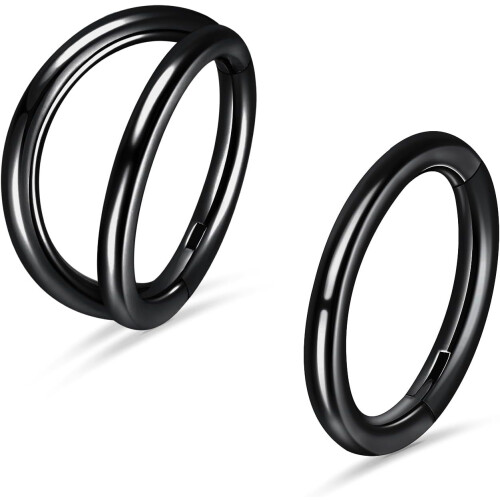 Titanium Nose Hoops 16G 6–12mm 2 Pcs