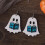 Ghost Stud Earrings Halloween Wooden Spooky Style 3