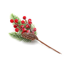 Red Berry Artificial Flower Picks for Christmas Wreaths and