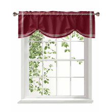 Wine Red Valance Curtains Rod Pocket 42x18in