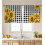 Sunflower Black and White Checkered Kitchen Curtains 26x24 1