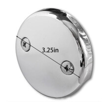 Tub Overflow Drain Cover Dual Hole 3.25 Inch with Screws